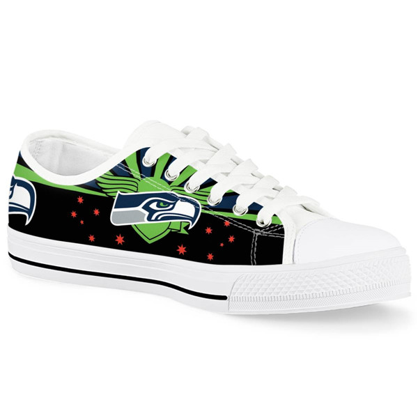 Women's Seattle Seahawks Low Top Canvas Sneakers 006 Women's Seattle Seahawks Low Top Canvas Sneakers 006